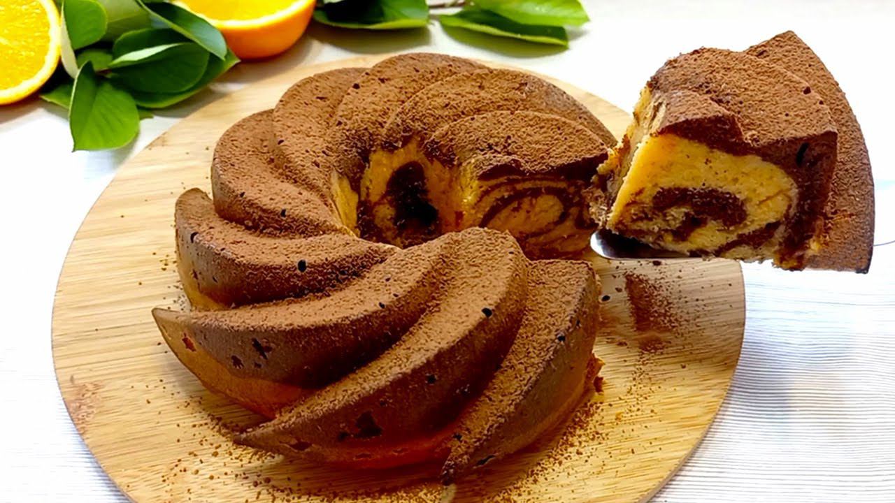 Шоколадно-апельсиновый кекс! Без миксера! Рецепт вкусного пирога! Шоколадный Кекс с апельсином !