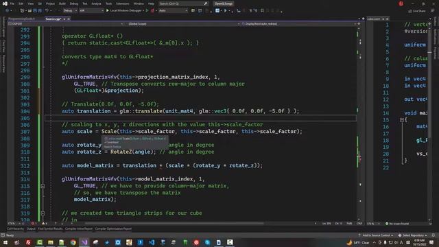 107- OpenGL Matrix Handling 2, OpenGL 4 Shading Language Cookbook - Using GLM for mathematics смотреть онлайн