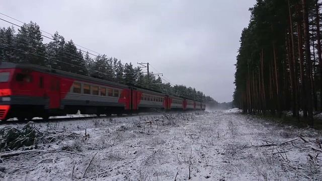 Электропоезд ЭТ2-8009 | Перегон Калище - Лебяжье. смотреть онлайн