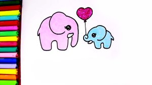 Как нарисовать слониху со слоненком. Рисование для детей.