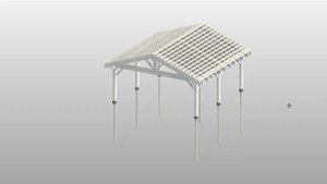 Проект навеса из бруса для двух машин. Обзор конструктивной модели.