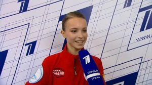 Анна Щербакова. Интервью после произвольной программы на контрольных прокатах 2019