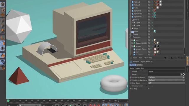 Рисуем 3д компьютер. Часть 1. Урок 16 смотреть онлайн