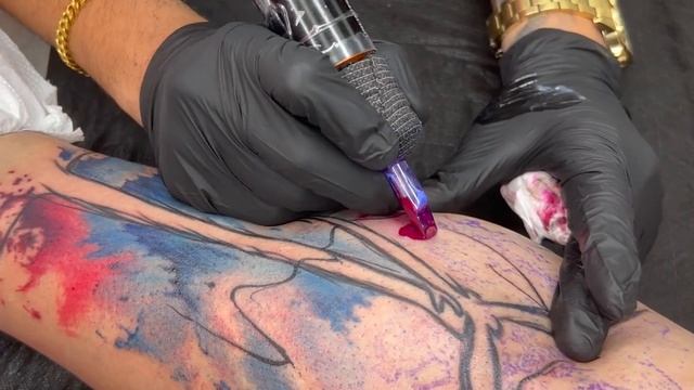Watercolor Tattoo Time Lapse смотреть онлайн