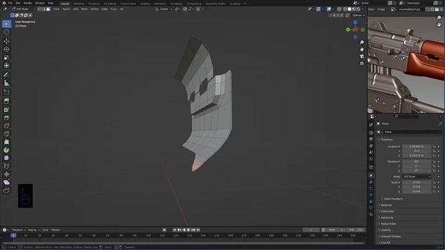 Моделирование АКС-74у в блендер 3D 3.1.0 "Часть 1" Цевьё