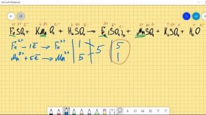 FeSO4+KMnO4+H2SO4=Fe2(SO4)3+MnSO4+K2SO4+H2O расстановка коэффициентов методом электронного баланса