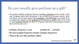 IELTS Speaking Part 1 – Perfume | MISTAKES TO AVOID