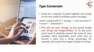 4) Python Types and Type Conversion