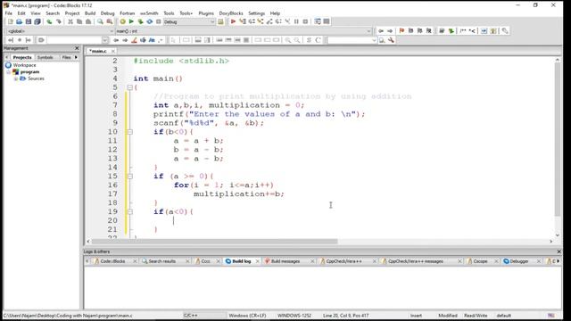 Write A Program To Print Multiplication By Using Addition In C Language