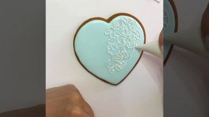 Имбирный пряник «Свадьба». Узор Ришелье