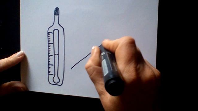 How to draw a thermometer\Cómo dibujar un termómetro/ Comment dessiner un thermomètre смотреть онлайн