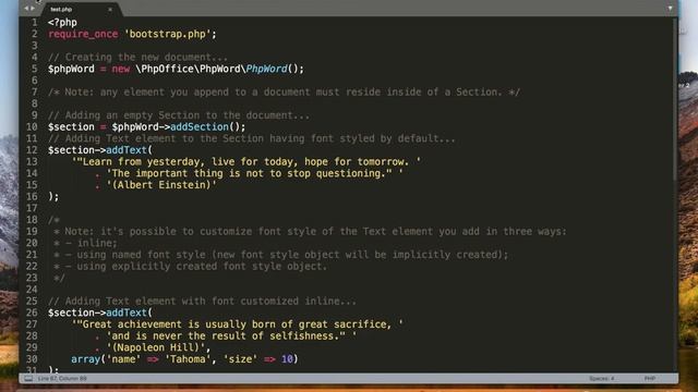 PHPWord basic setup and successful run смотреть онлайн