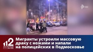 Мигранты устроили массовую драку с ножами и напали на полицейских в Подмосковье