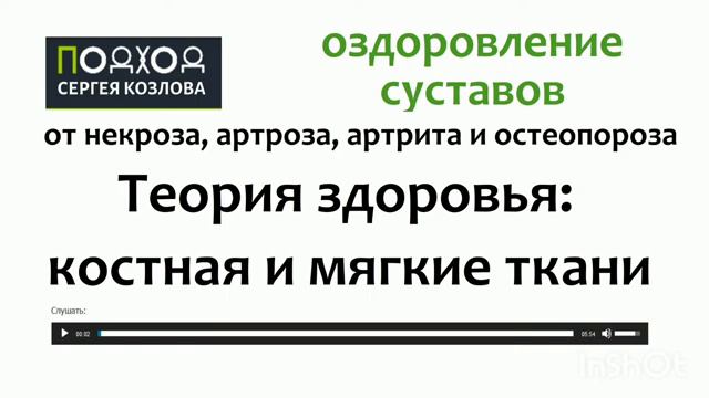 Теория здоровья суставов: костная и мягкие ткани. Асептический некроз, артроз/коксартроз, остеопороз