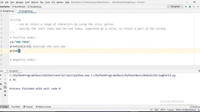 #string #index #slicing #python #rangeOfCharactersInPython                 String in Python : Part-