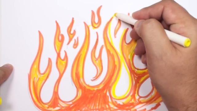 How to Draw Flames - Graffiti Fire Drawing Lesson - Art for Kids MAT смотреть онлайн