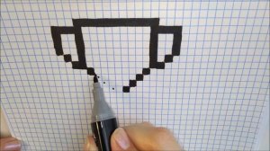 Как нарисовать КУБОК по клеточкам в тетради! #38 - #pixelart