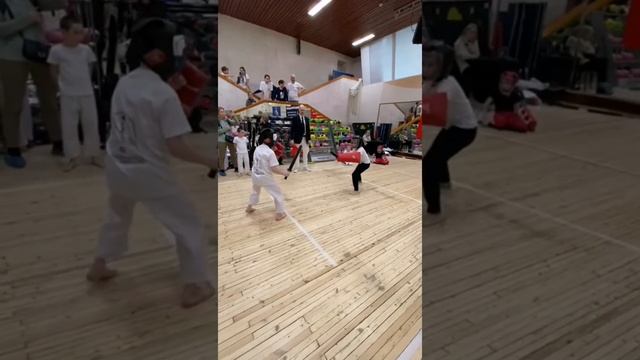 Спочан - японское фехтование, кубок Москвы 2023, дети, сын Владислав и ученик Иван