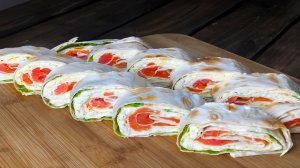 Вкусная семга в лаваше. Это сочетание Вам точно понравится.