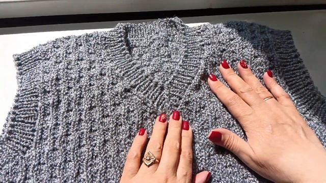 Связала за неделю.Жилет мужской. смотреть онлайн