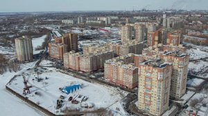 Съёмка городка Нефтяников с высоты. Город Омск. Зима 2023г.