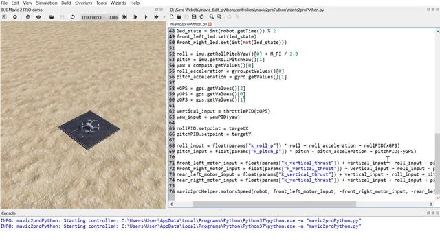 Webots Control Position UAV Quadrotor Using PID Controller in Python смотреть онлайн