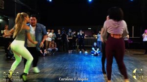 Bachata demo dance by Carolina & Angela at Dominican Bachata Fusion (Happy Feet), Luis Vargas 4K