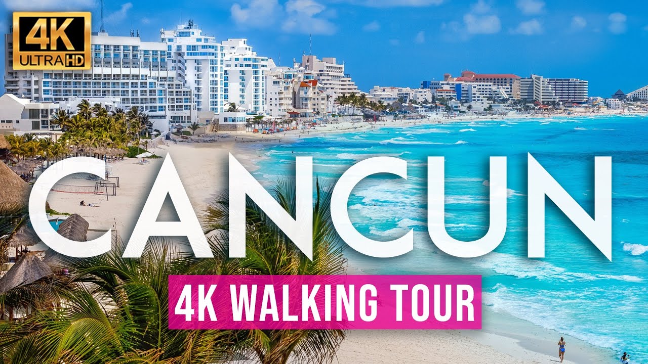 Канкун, Мексика - Пешеходная экскурсия по Канкуну в формате 4K - Канкун курорт в Мексике