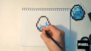 как нарисовать алмаз по клеточкам из майнкрафта