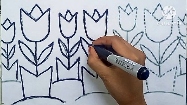 Как Нарисовать БУКЕТ РОЗ ОЧЕНЬ ЛЕГКО | Рисуем Красивый Букет Роз смотреть онлайн