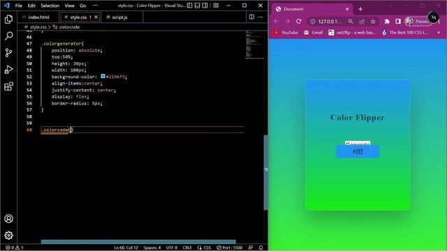 How to create a Color Flipper Using JavaScript            JavaScript Projects #javascript #css #htm