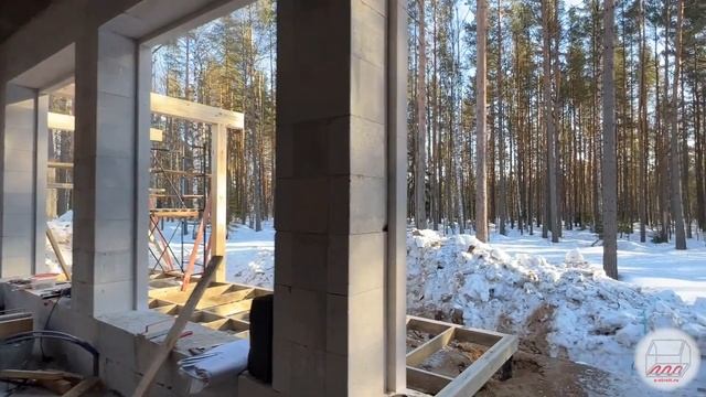 Строим одноэтажный дом 12,5*12,5 с плоской крышей на УШП в Белоострове смотреть онлайн