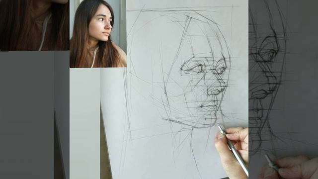 Рисуем портрет  девушки карандашом.