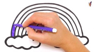 Как нарисовать и раскрасить радугу. Раскраска для детей. Изучаем цвета. Раскраски малышам