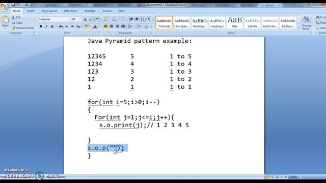 Java coding interview question part 1 : pyramid (Telugu)