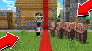 ЗАЧЕМ МЭР ПОДЕЛИЛ НАШУ ДЕРЕВНЮ КРАСНОЙ СТЕНОЙ ПОПОЛАМ В МАЙНКРАФТ _ Компот Minecraft