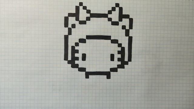 Как нарисовать HELLO KITTY в костюме Коровки по клеточкам | How to Draw HELLO KITTY Cow Costume