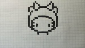 Как нарисовать HELLO KITTY в костюме Коровки по клеточкам | How to Draw HELLO KITTY Cow Costume