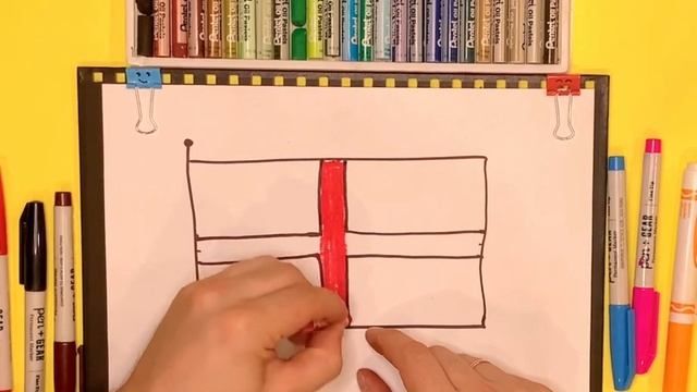 Как нарисовать флаг? Рисуем флаг Грузии| Пастельные мелки смотреть онлайн