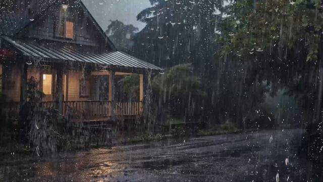 Lluvia Relajante del Sueño, Alivio del Estrés, Insomnio - Lluvia torrencial y Truenos en el Techo
