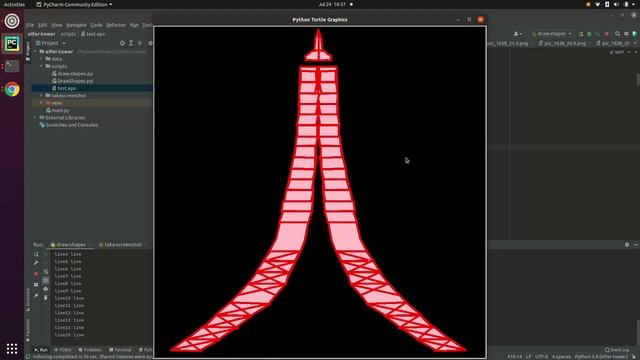 Build Eiffel tower using python code
