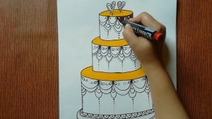 How to draw Chocolate cake | Colour fun for kids #drawing #cake #creativity #arts