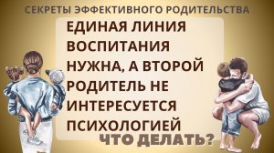 Единая линия воспитания, когда второй родитель не интересуется психологией. Что делать?