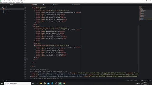How To Make Select Live Search Bar Using Bootstrap, HTML And CSS In Website.