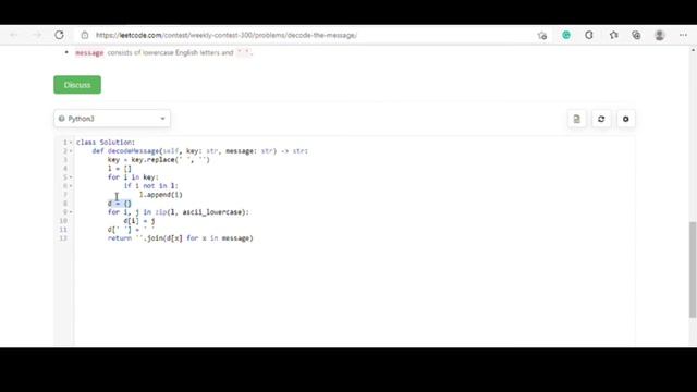 Decode the Message - Leetcode 2325 - Python