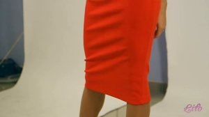 Красная трикотажная юбка-карандаш Lilo