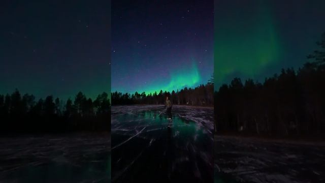 Ride on a frozen lake looking at the northern lights in Finland. #lake