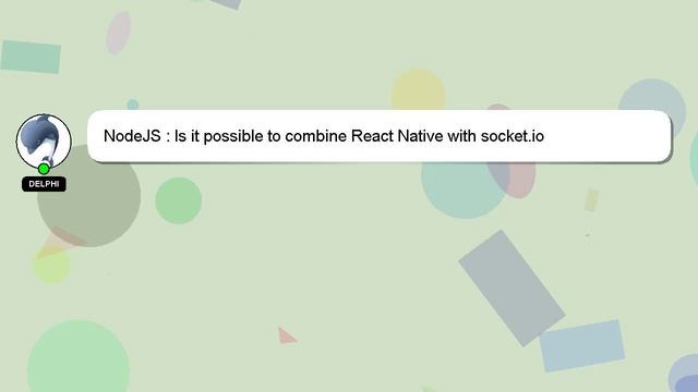 NodeJS : Is it possible to combine React Native with socket.io смотреть онлайн