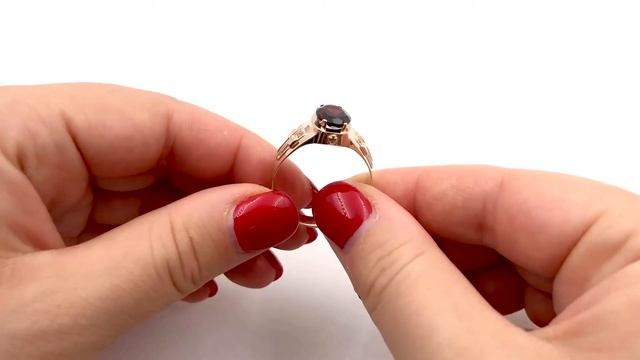 Мужской перстень с натуральным гранатом "Крестоносец" смотреть онлайн