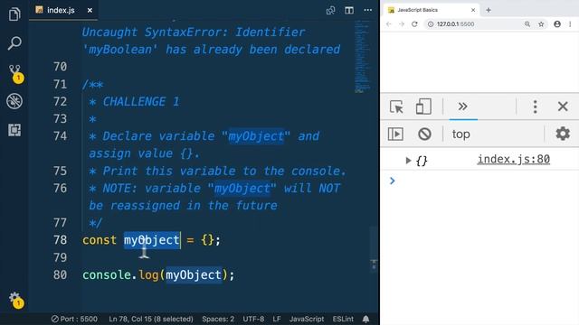07: CHALLENGE - Variable Declaration and Assignment (JAVASCRIPT BASICS - Types and Variables)